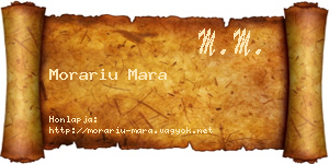 Morariu Mara névjegykártya